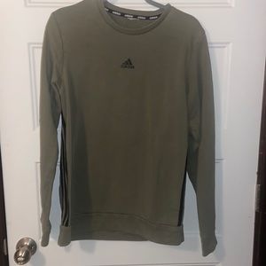 Olive Green Adidas Crew Neck